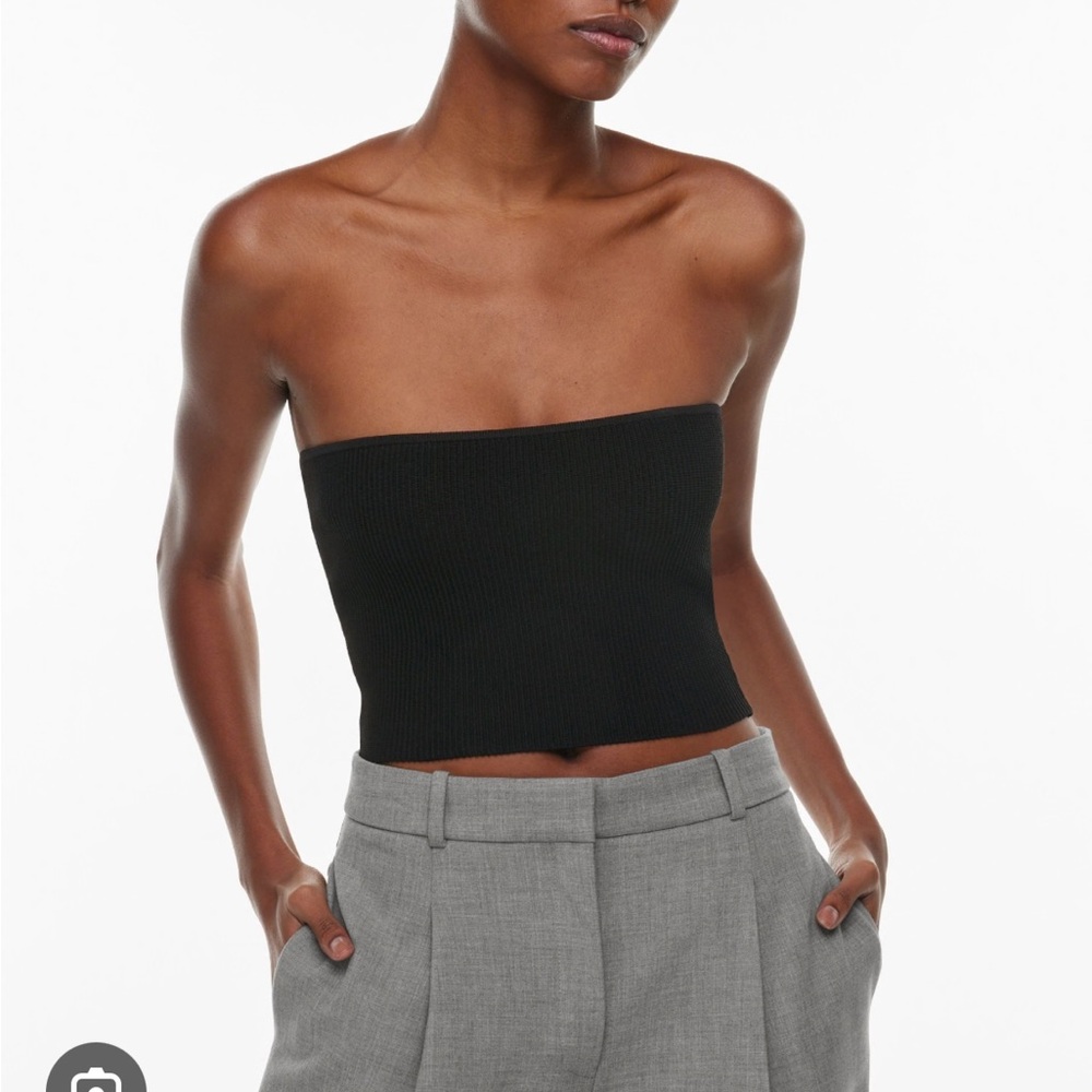 NWT Aritzia Babaton Sculpt Knit Ribbed Tube Top S/P Black